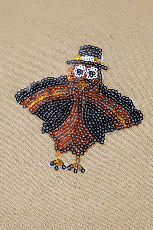 Festive Pilgrim Turkey Graphic Crew Neck Sweatshirt