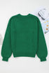Festive Plaid Bow Graphic Crew Neck Knit Sweater