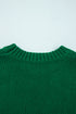 Festive Plaid Bow Graphic Crew Neck Knit Sweater