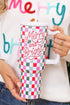 Festive Plaid Graphic Alloy Travel Tumbler With Handle