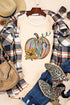 Festive Pumpkin Floral Graphic Print Tee Shirt
