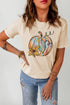 Festive Pumpkin Floral Graphic Print Tee Shirt