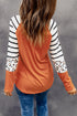 Festive Pumpkin Graphic Leopard Print Long Sleeve Tee