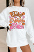 Festive Pumpkin Patch Graphic Crew Neck Sweatshirt