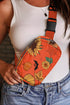 Festive Pumpkin Sunflower Graphic Print Canvas Crossbody Bag
