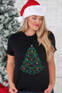Festive Rhinestone Tree Graphic Short Sleeve Tee