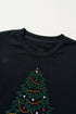 Festive Rhinestone Tree Graphic Short Sleeve Tee