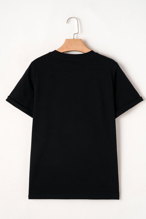 Festive Rhinestone Tree Graphic Short Sleeve Tee