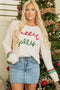 Festive Script Graphic Crew Neck Pullover Sweater