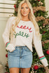 Festive Script Graphic Crew Neck Pullover Sweater