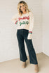 Festive Script Graphic Crew Neck Pullover Sweater