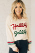 Festive Script Graphic Crew Neck Pullover Sweater