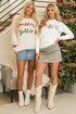 Festive Script Graphic Crew Neck Pullover Sweater