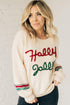 Festive Script Graphic Crew Neck Pullover Sweater