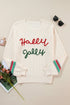 Festive Script Graphic Crew Neck Pullover Sweater