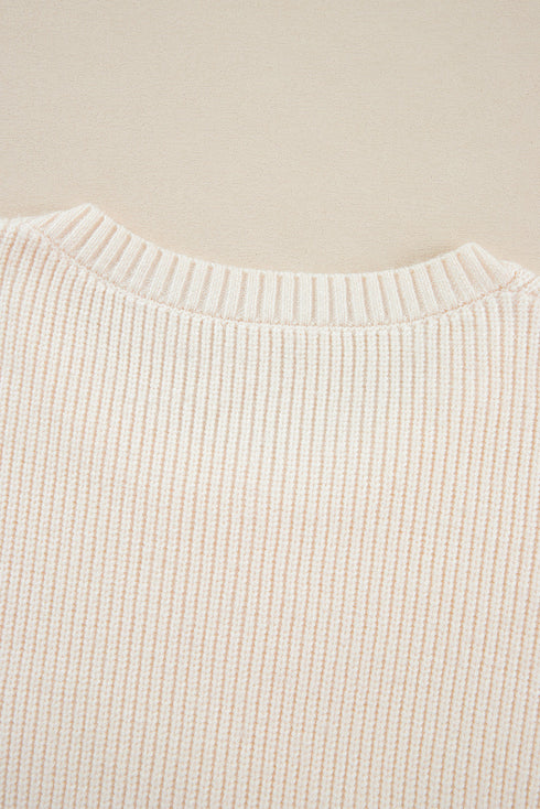 Festive Script Graphic Crew Neck Pullover Sweater