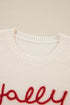 Festive Script Graphic Crew Neck Pullover Sweater