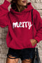 Festive Script Graphic Soft Knit Pullover Hoodie