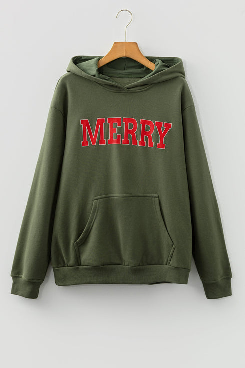 Festive Script Graphic Soft Knit Pullover Hoodie