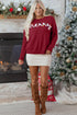 Festive Script Light Bulb Accent Crew Neck Sweater