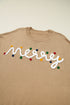 Festive Script Light Bulb Accent Crew Neck Sweater