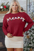 Festive Script Light Bulb Accent Crew Neck Sweater