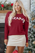 Festive Script Light Bulb Accent Crew Neck Sweater