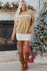 Festive Script Light Bulb Accent Crew Neck Sweater
