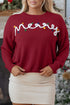 Festive Script Light Bulb Accent Crew Neck Sweater