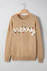 Festive Script Light Bulb Accent Crew Neck Sweater
