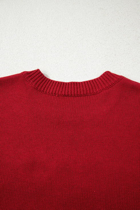 Festive Script Light Bulb Accent Crew Neck Sweater