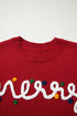 Festive Script Light Bulb Accent Crew Neck Sweater