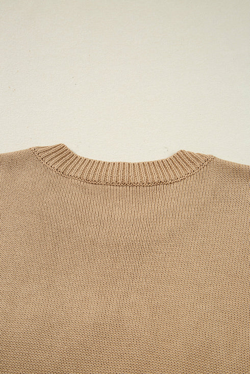 Festive Script Light Bulb Accent Crew Neck Sweater