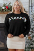 Festive Script Light Bulb Accent Crew Neck Sweater