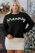 Festive Script Light Bulb Accent Crew Neck Sweater