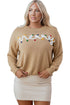 Festive Script Light Bulb Accent Crew Neck Sweater