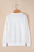 Festive Sequin Bow Oversized Corded Crewneck Sweatshirt