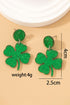 Festive Sequin Covered Shamrock Shape Stud Earrings