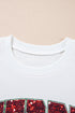 Festive Sequin Graphic Crew Neck Holiday Sweatshirt