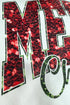 Festive Sequin Graphic Crew Neck Holiday Sweatshirt