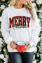 Festive Sequin Graphic Crew Neck Holiday Sweatshirt