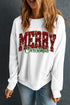 Festive Sequin Graphic Crew Neck Holiday Sweatshirt