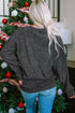 Festive Sequin Patch Corded Knit Holiday Sweatshirt