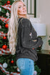 Festive Sequin Patch Corded Knit Holiday Sweatshirt