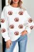 Festive Sequin Pumpkin Bow Embellished All Over Print Sweatshirt