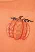 Festive Sequin Pumpkin Patch Corduroy Crew Neck Pullover
