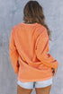 Festive Sequin Pumpkin Patch Corduroy Crew Neck Pullover