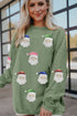 Festive Sequin Santa Graphic Corded Oversized Sweatshirt