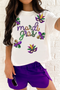 Festive Sequin Script Graphic Short Sleeve Tee