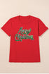 Festive Sequin Script Merry Christmas Graphic T-shirt